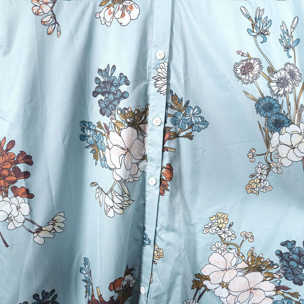 Misslook Floral Button Down Maxi Dress Blue Size XL Cottagecore Prairie - Picture 6 of 11